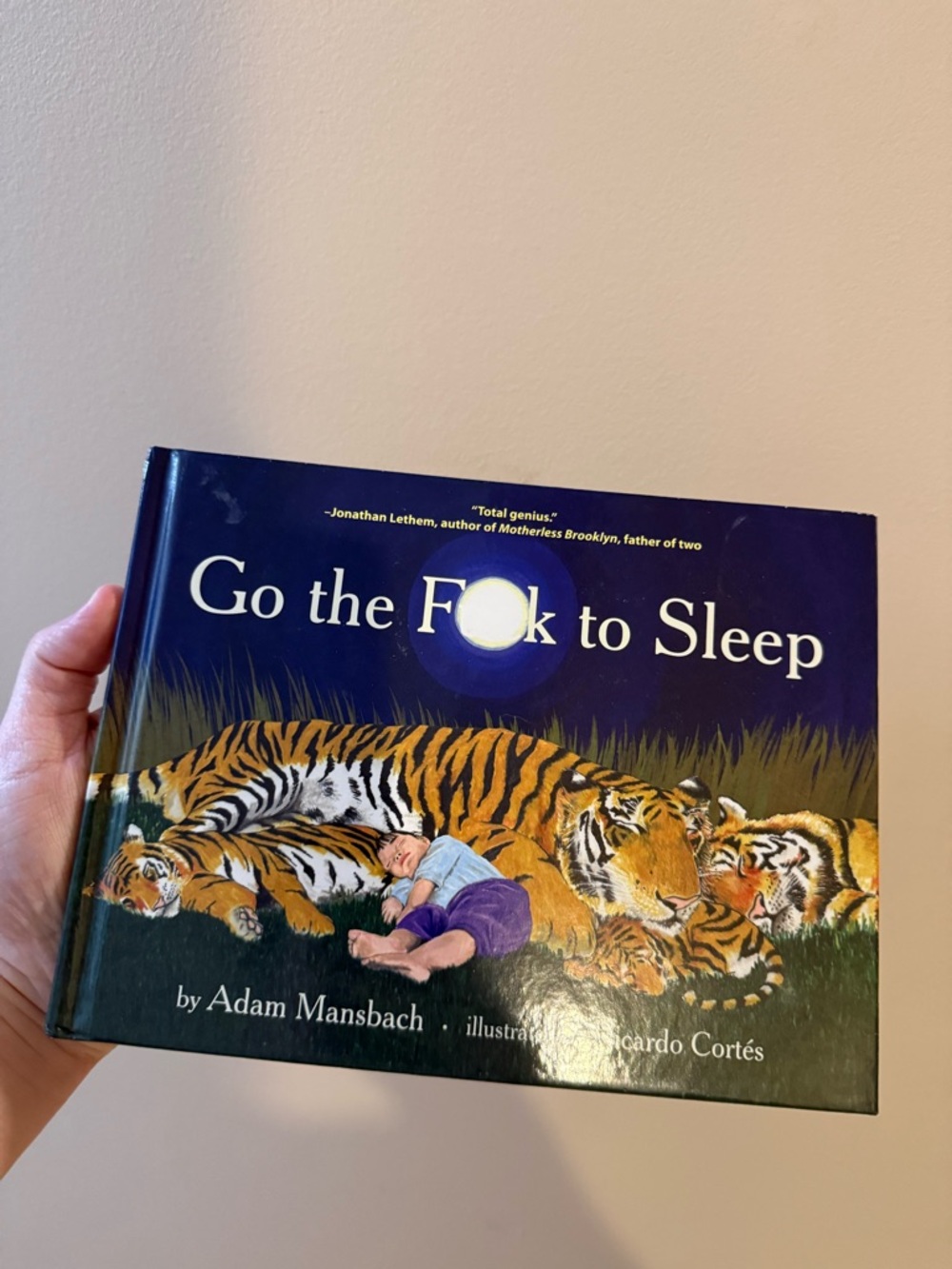 Go the F**k to Sleep Hardcover Book - Blue Cover with Tiger Illustration